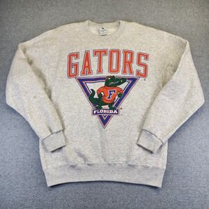 Vintage Galt Sand Florida Gators Men L Heather Gray Graphic Crewneck Sweatshirt